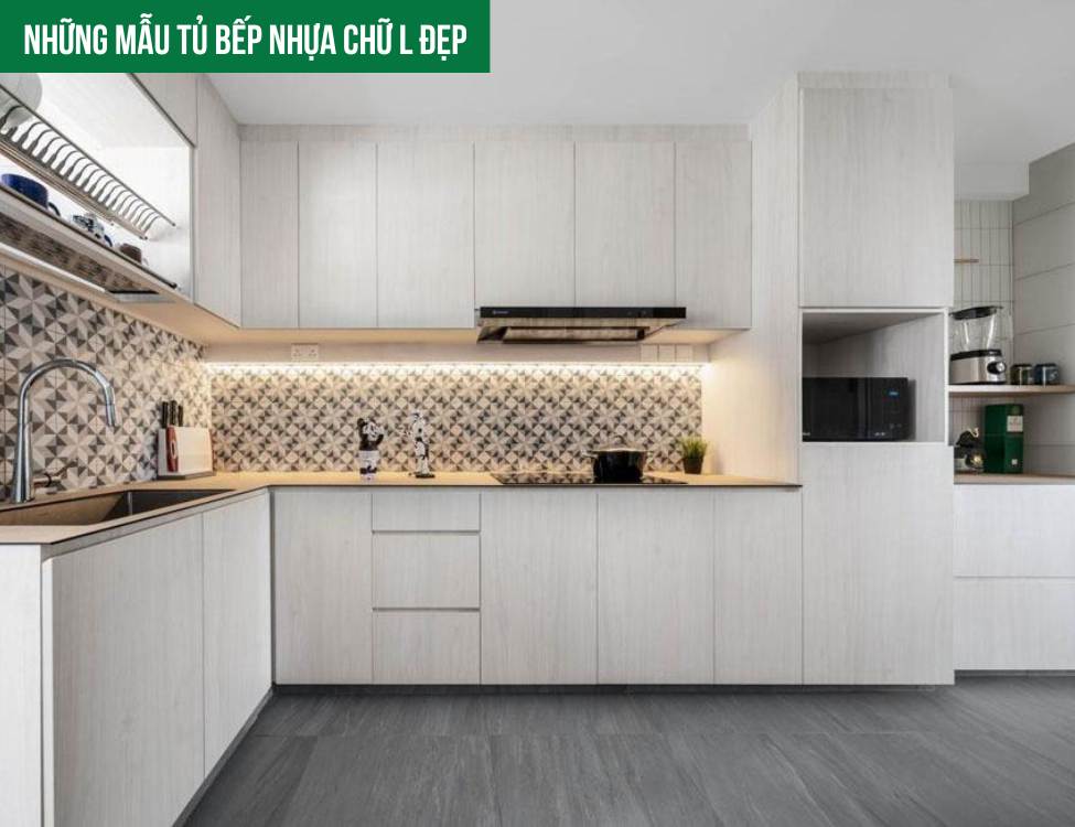 Những mẫu tủ bếp nhựa chữ l đẹp đáng tham khảo