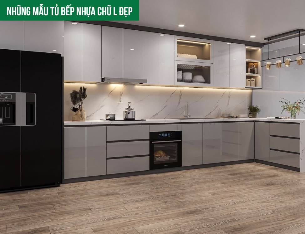 Những mẫu tủ bếp nhựa chữ l đẹp đáng tham khảo