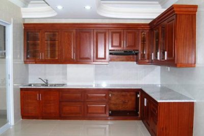 Tủ bếp gỗ căm xe chữ L TB-GCX-L04