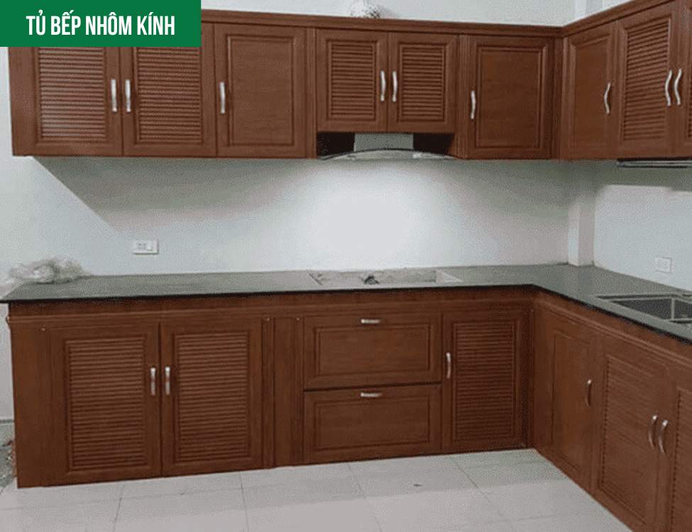 Tủ bếp nhôm kính