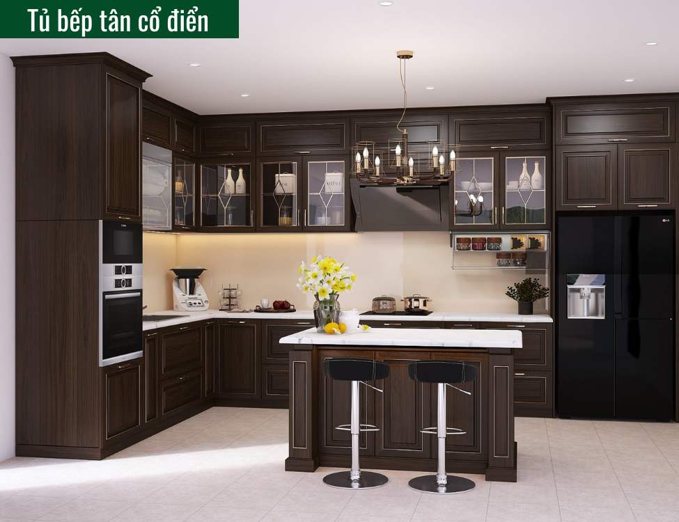 Tủ bếp tân cổ điển là gì