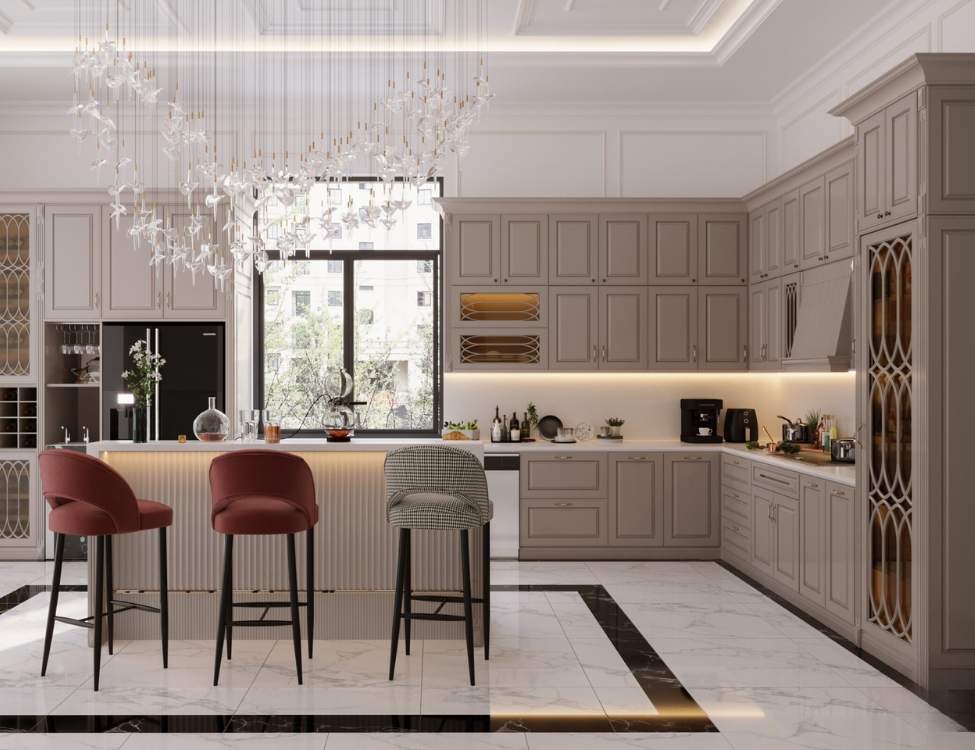 Chất lượng vật liệu & phụ kiện: Tích hợp phụ kiện Hafele để tăng độ bền sử dụng