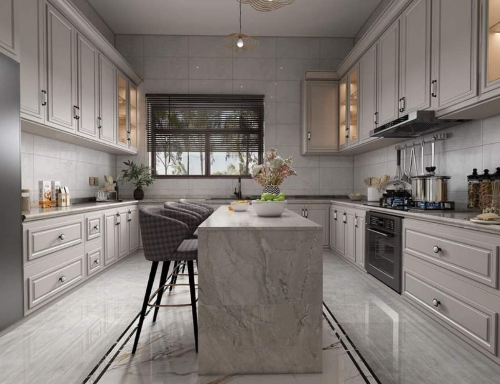 Nên chọn tủ bếp gỗ tự nhiên hay công nghiệp cho phong cách tân cổ điển