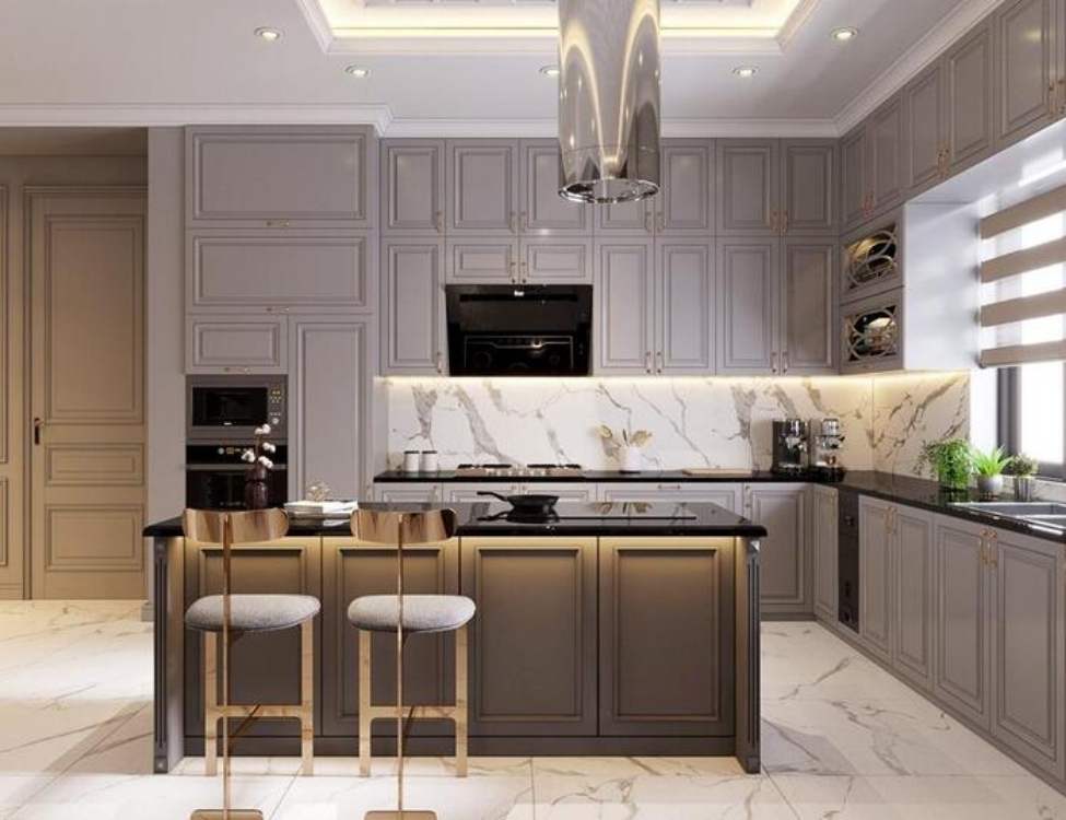 Vai trò của chất liệu trong thiết kế tủ bếp tân cổ điển