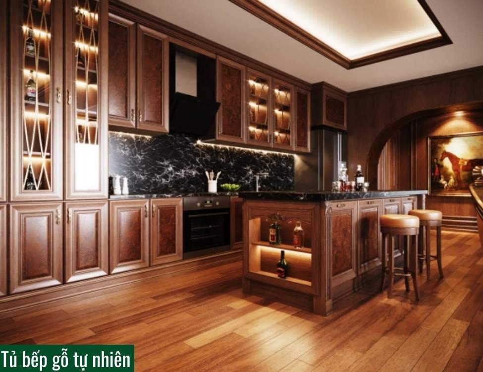 Tủ bếp gỗ tự nhiên