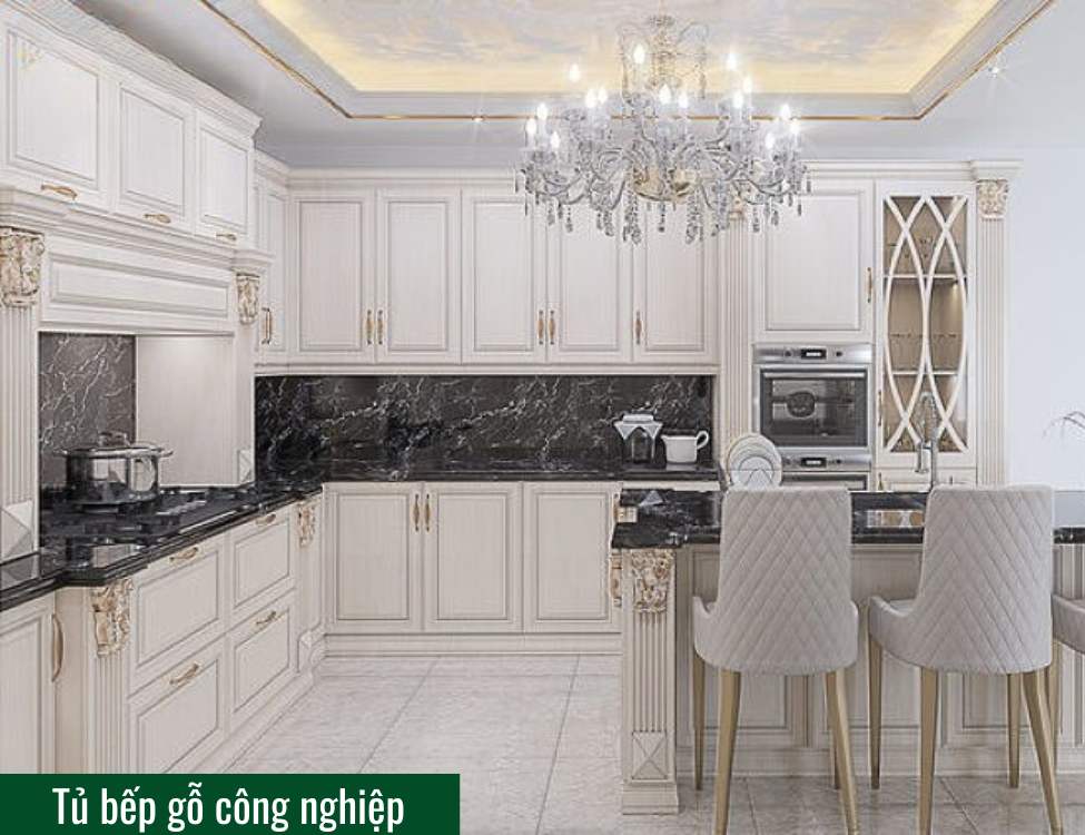 Tủ bếp gỗ công nghiệp