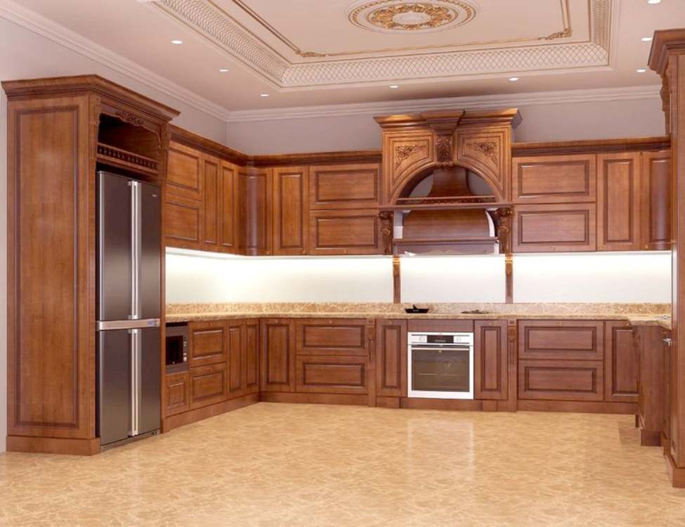 Tủ bếp gỗ tân cổ điển
