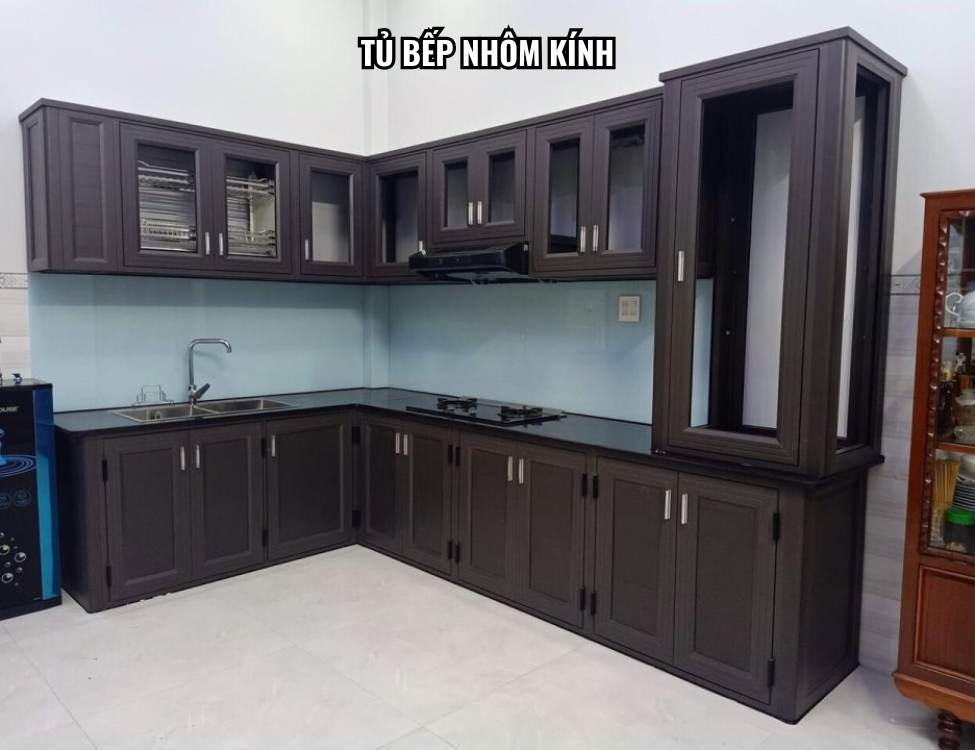 Tủ Bếp Nhôm Kính