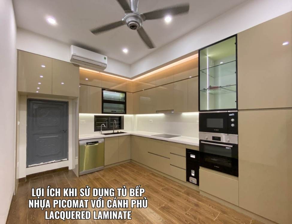 Lợi ích khi sử dụng tủ bếp nhựa Picomat với cánh phủ Lacquered Laminate