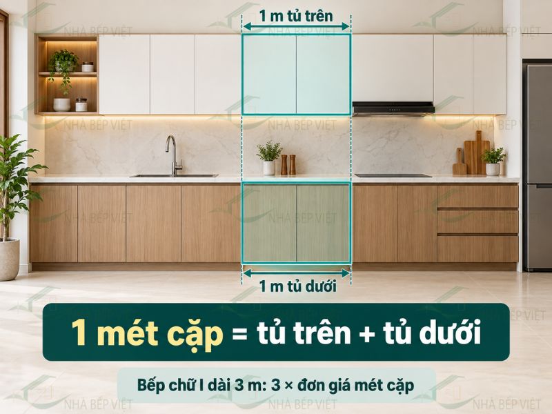 tủ bếp nhựa giá bao nhiêu 1 mét