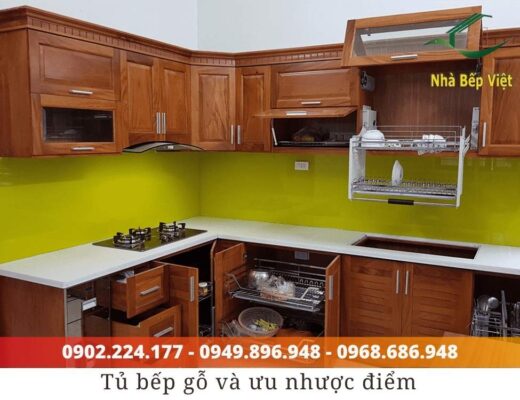 nên làm tủ bếp bằng gỗ hay nhựa