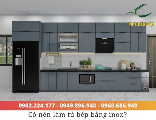 có nên làm tủ bếp bằng inox