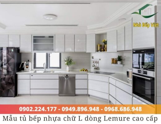 mẫu tủ bếp nhựa chữ l