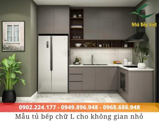 mẫu tủ bếp nhựa chữ l