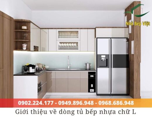 mẫu tủ bếp nhựa chữ l