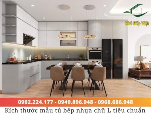 mẫu tủ bếp nhựa chữ l