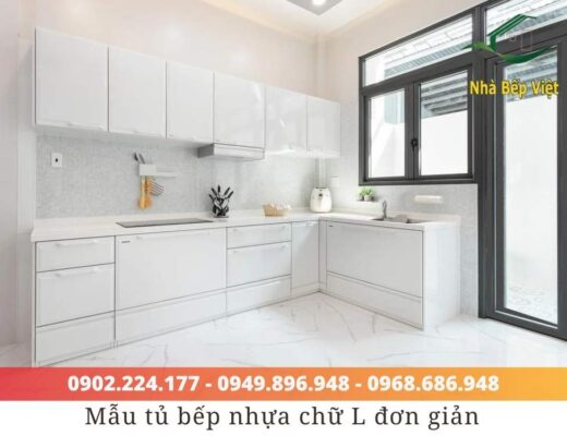 mẫu tủ bếp nhựa chữ l