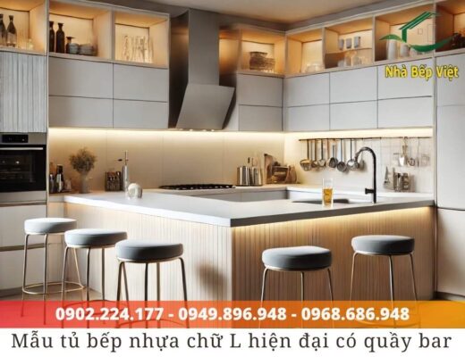 mẫu tủ bếp nhựa chữ l