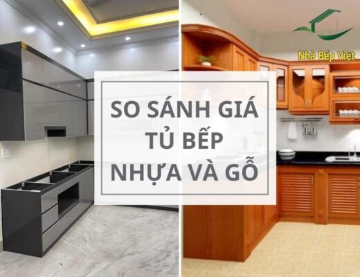 so sánh giá tủ bếp nhựa và gỗ