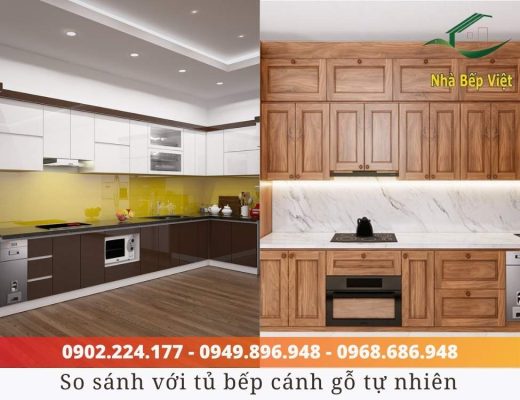 tủ bếp inox cánh laminate