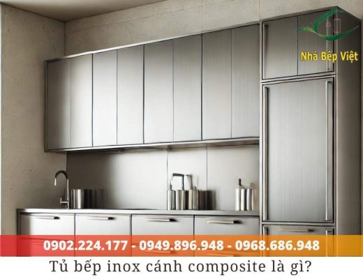 tủ bếp inox cánh composite