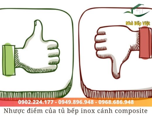 tủ bếp inox cánh composite