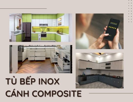 tủ bếp inox cánh composite