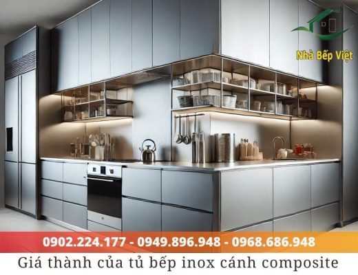 tủ bếp inox cánh composite