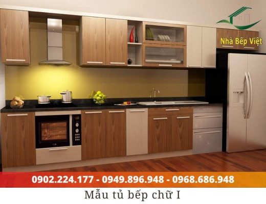 tủ bếp inox cánh gỗ tự nhiên