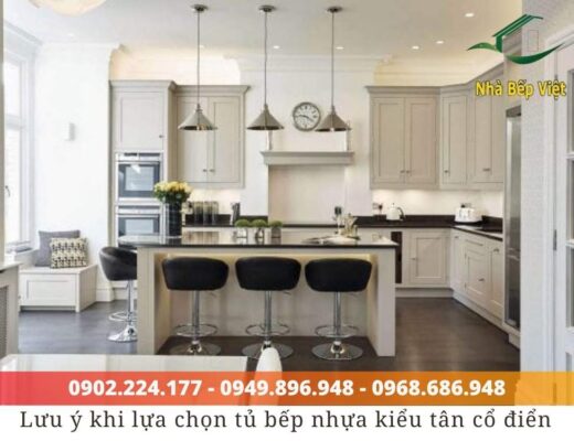 tủ bếp nhựa tân cổ điển