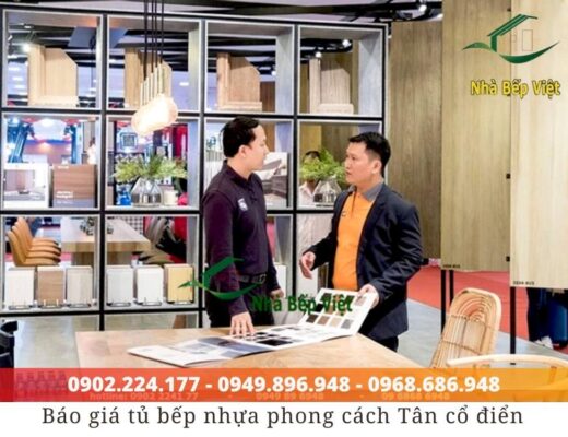 tủ bếp nhựa tân cổ điển