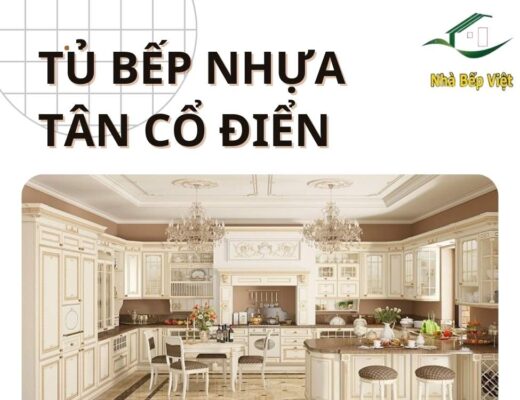 tủ bếp nhựa tân cổ điển