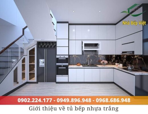 tủ bếp nhựa trắng