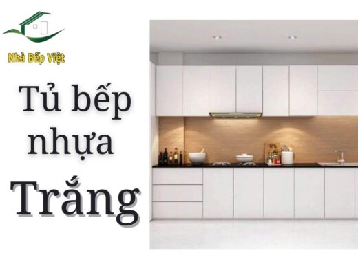 tủ bếp nhựa trắng