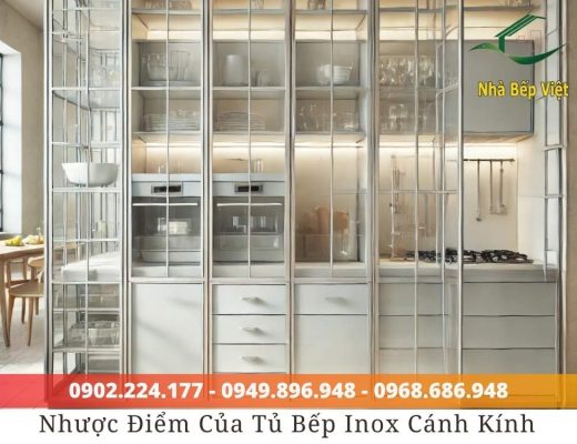 Ưu nhược điểm của tủ bếp inox cánh kính