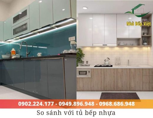 Ưu nhược điểm của tủ bếp inox cánh kính