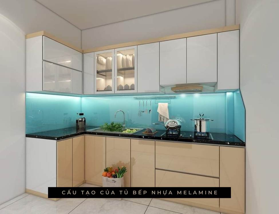 Cấu tạo của tủ bếp nhựa Melamine