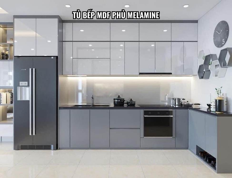 Tủ bếp MDF phủ Melamine.