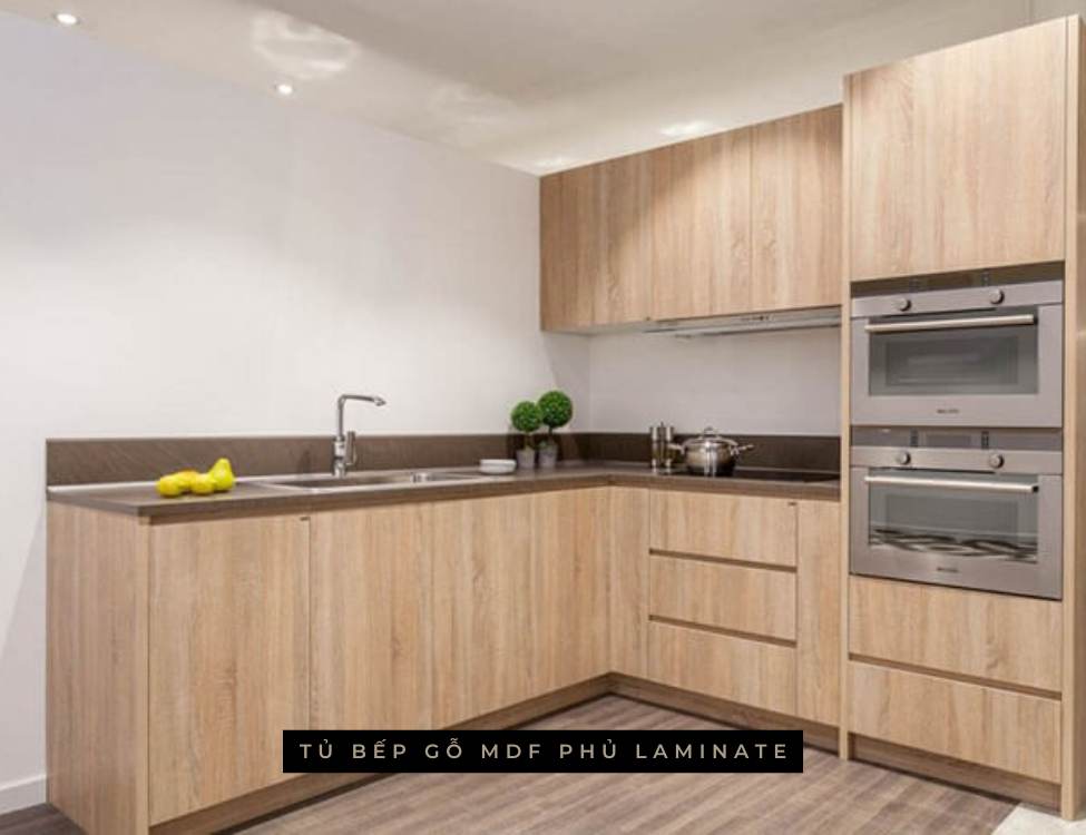 Tủ bếp gỗ MDF phủ laminate cao cấp