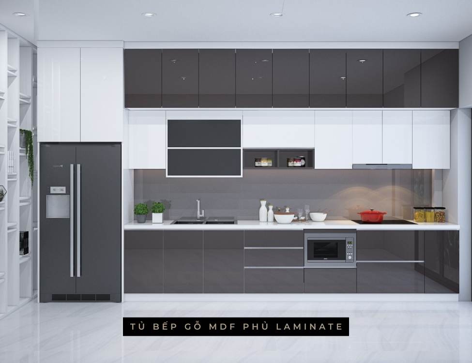 Tủ bếp gỗ MDF phủ laminate cao cấp