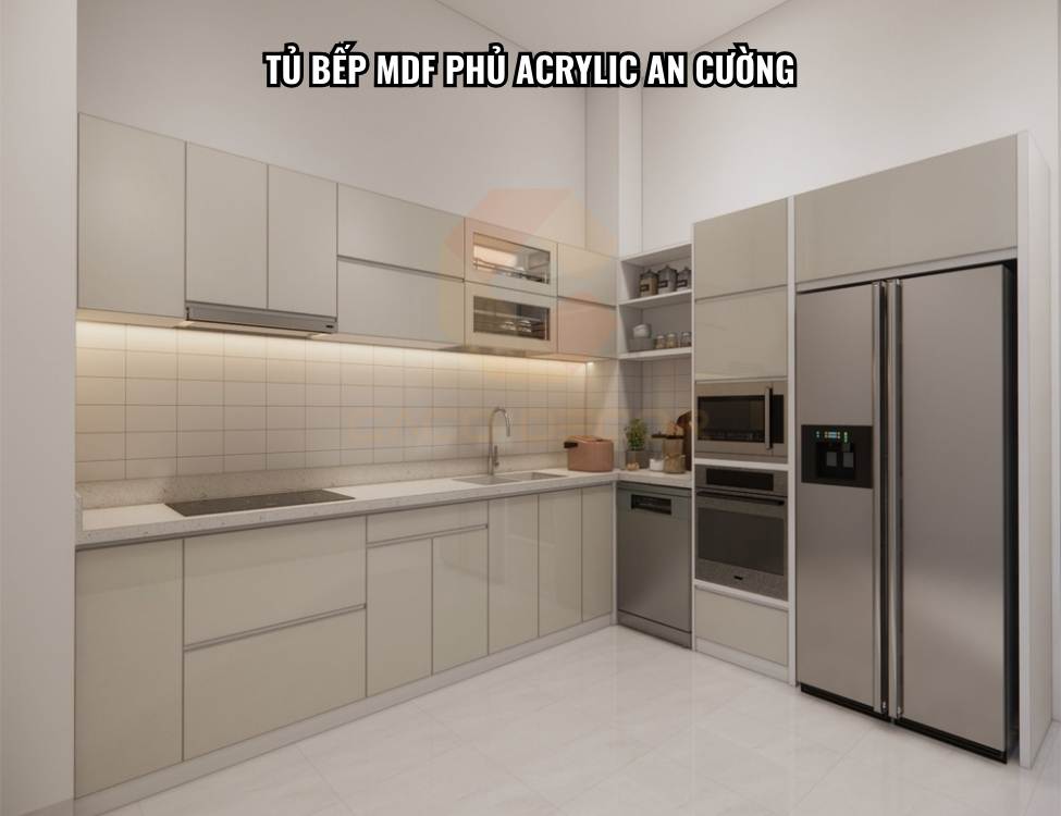 Tủ bếp MDF phủ Acrylic An Cường