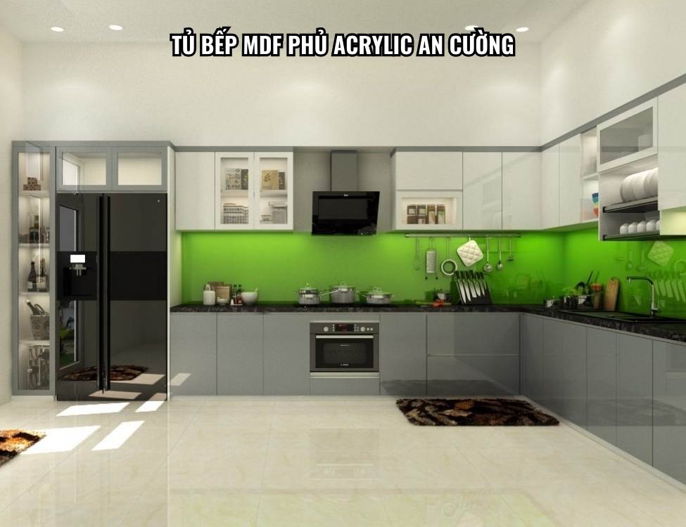 Tủ bếp MDF phủ Acrylic An Cường