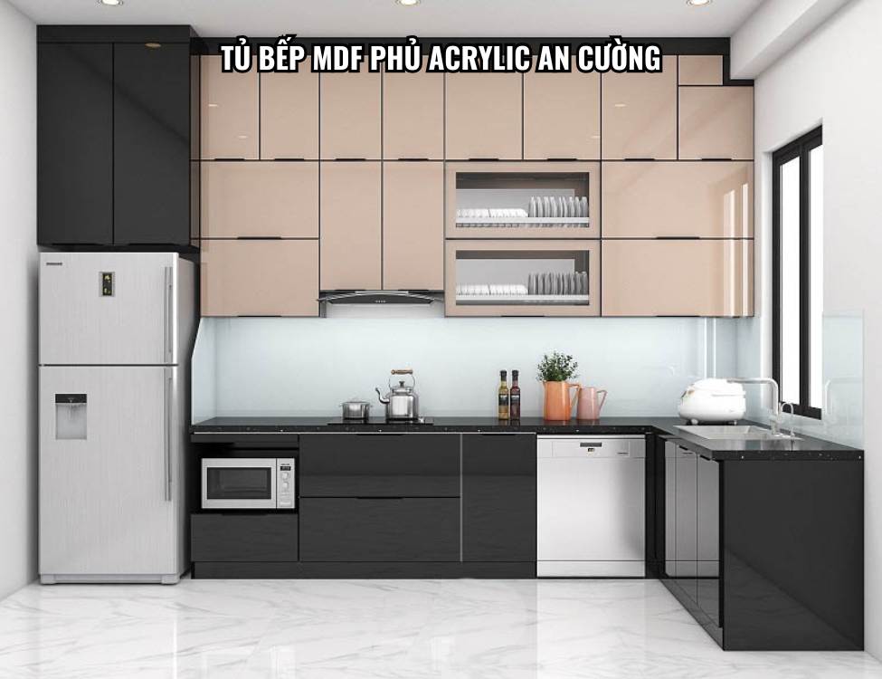 Tủ bếp MDF phủ Acrylic An Cường