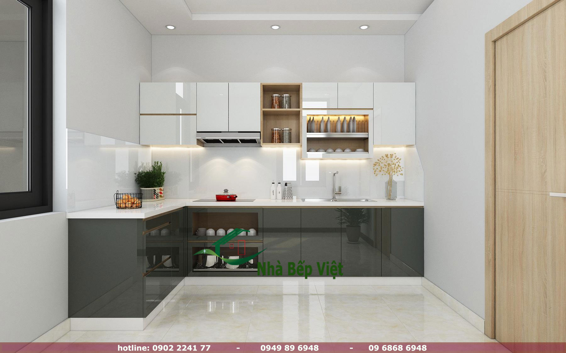 tủ bếp nhựa chữ L quận 4