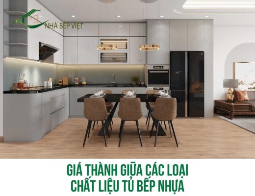 giá thành giữa các chất liệu tủ bếp nhựa