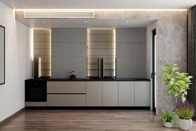 Tủ bếp HDF hiện đại chữ I HDF04