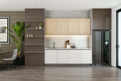 Tủ bếp HDF hiện đại HDF07 chữ I đẹp tối giản