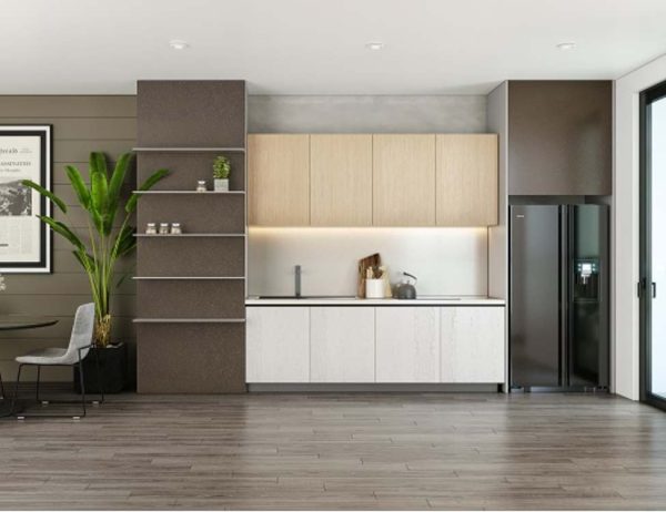 Tủ bếp HDF hiện đại HDF07 chữ I đẹp tối giản