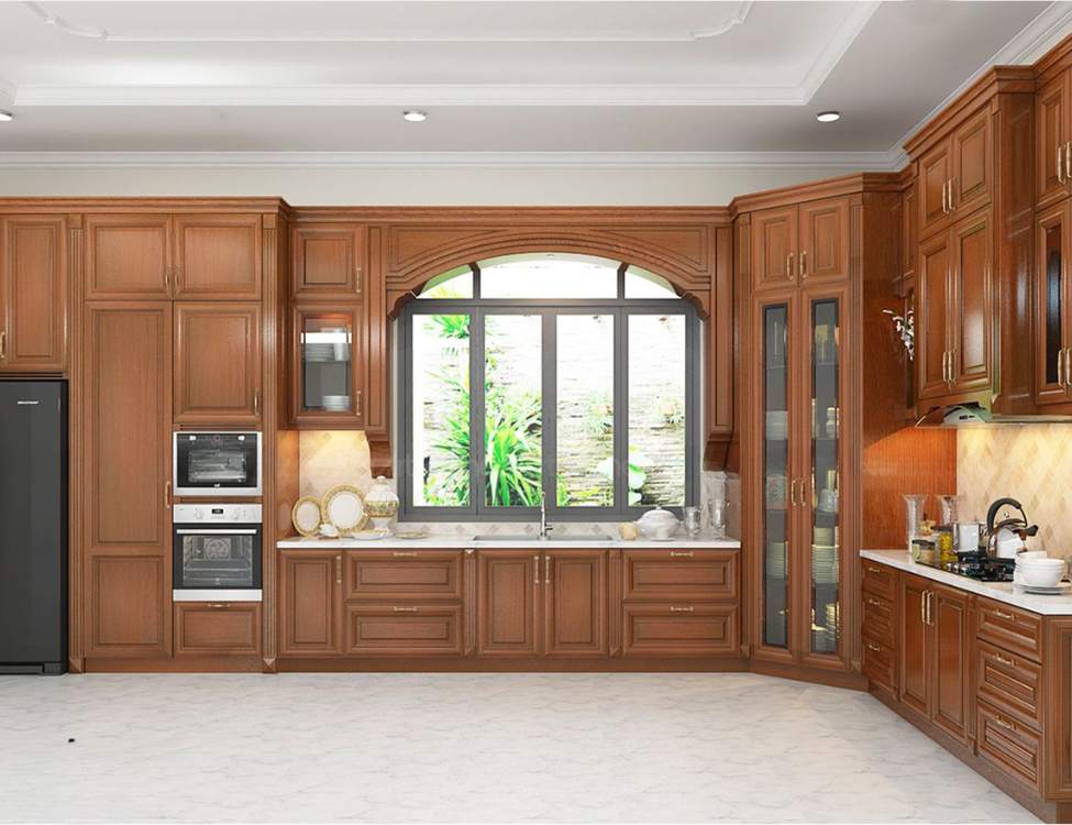 Báo giá tủ bếp gỗ căm xe – Bảng giá chi tiết & tư vấn chính xác