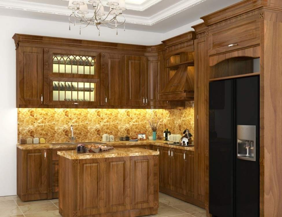 Cách tính tổng chi phí làm tủ bếp gỗ căm xe